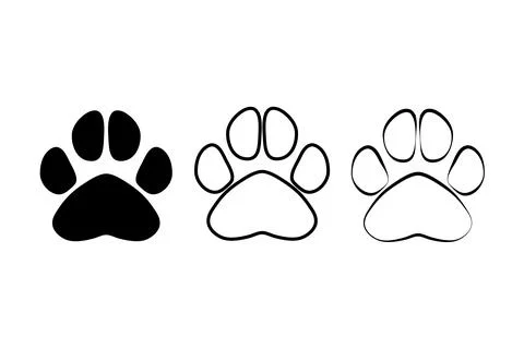 Different animal paw print vector illustrations Illustrazione stock