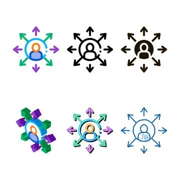 Different areas of activity icon thin line vector types 스톡 일러스트