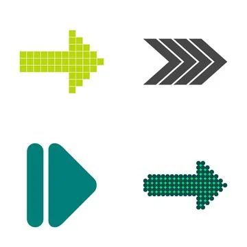 Different arrows and play pause button symbols Stock Illustration