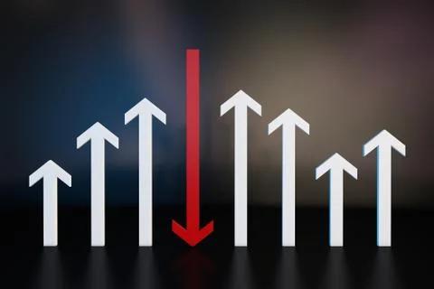 Different arrows, career failure and decline Stock Illustration