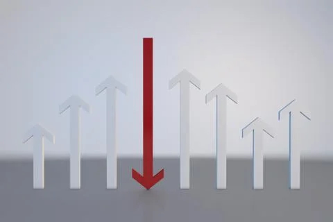 Different arrows, career failure and decline 스톡 일러스트