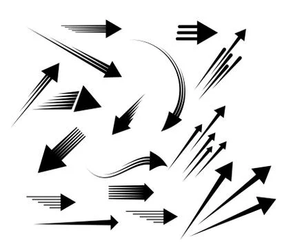 Different Arrows icons,vector set. Simple sign color web icon on white Stock Illustration