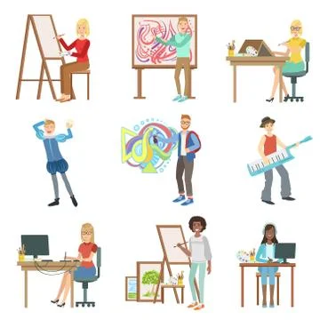 Different Artistic Professions Set Of Illustrations Ilustração Stock