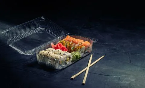 A different assortment of sushi rolls Stock Photos