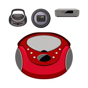 Different audio cd players for music entertainment Stock Illustration