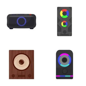 Different audio speakers technology for sound system Stock Illustration