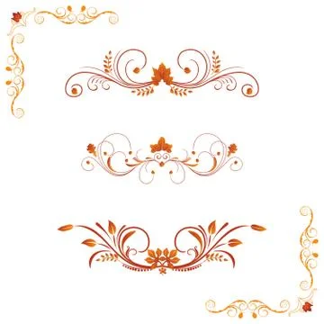 Different autumn design elements Illustrazione stock