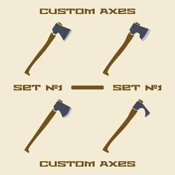 Different axe types  icon set. Design template vector illustration. Stock Illustration