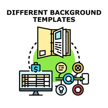 Different background templates for business documents and data processing Illustrazione stock
