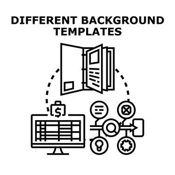 Different background templates for business documents and data processing Illustrazione stock