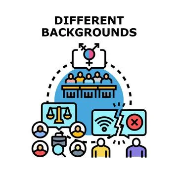 Different backgrounds concept with inclusion and diversity Stock Illustration