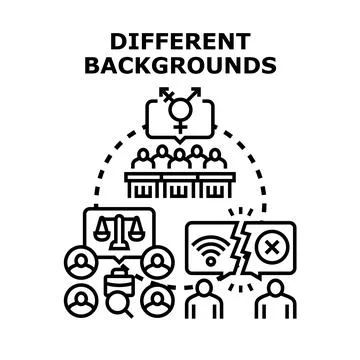 Different backgrounds concept with inclusion and diversity Stock Illustration