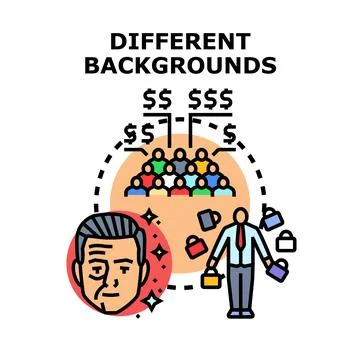 Different backgrounds concept showing diverse socioeconomic status Stock Illustration