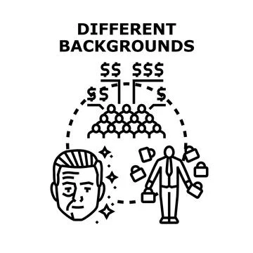 Different backgrounds concept showing diverse socioeconomic status Stock Illustration