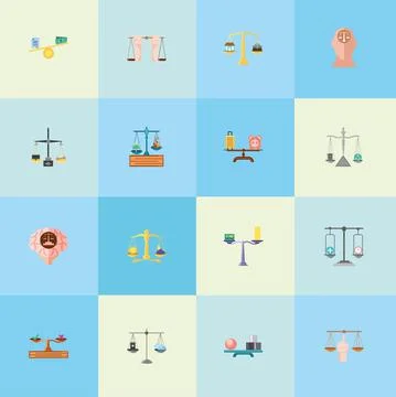 Different balance scale Stock Illustration