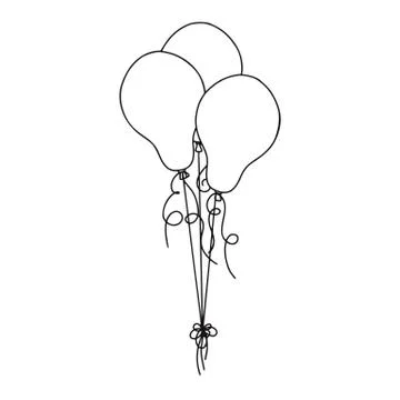 Different balloons. Inflatable balls on a string. Vector illustration Stock Illustration