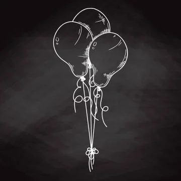 Different balloons. Inflatable balls on a string. Vector illustration Stock Illustration