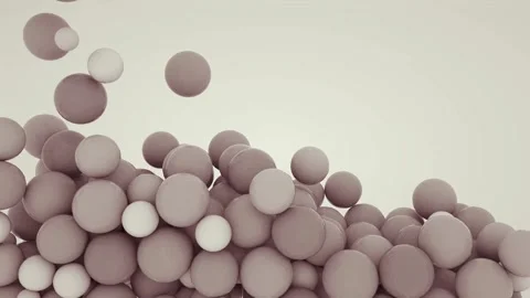 Different balls pour from above and fill the screen. 3d render Stock Footage 245911644