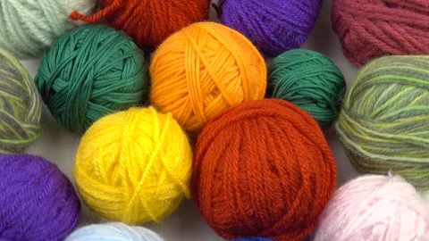 Different balls of threads for knitting, background 動画素材 270490305