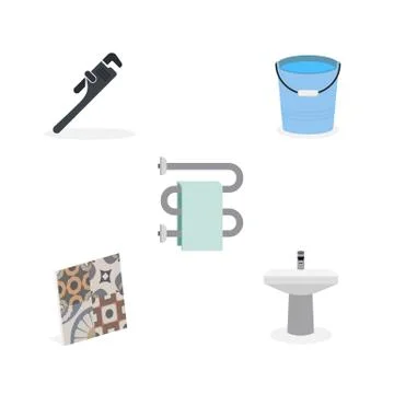 Different Bathroom Items イラスト素材