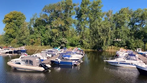 Different beautiful small motor boats Video stock 115964346