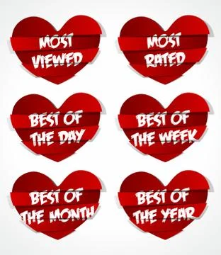 Different Best Of Red Abstract Heart Sticker Stock Illustration