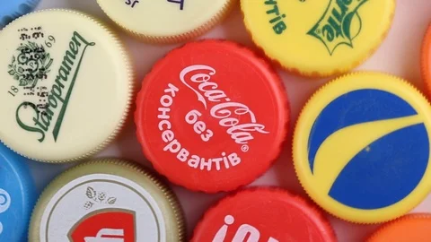 Different beverage caps Stock Footage 106195064