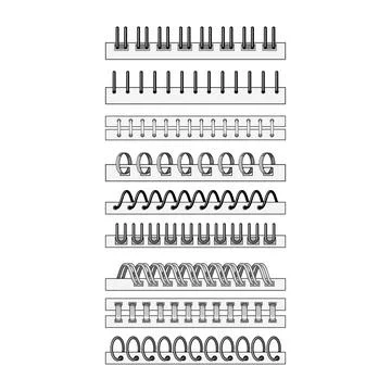 Different binding styles for notebooks calendars and documents イラスト素材