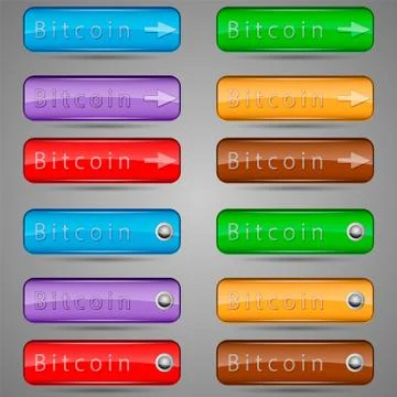 Different bitcoin buttons Stock Illustration