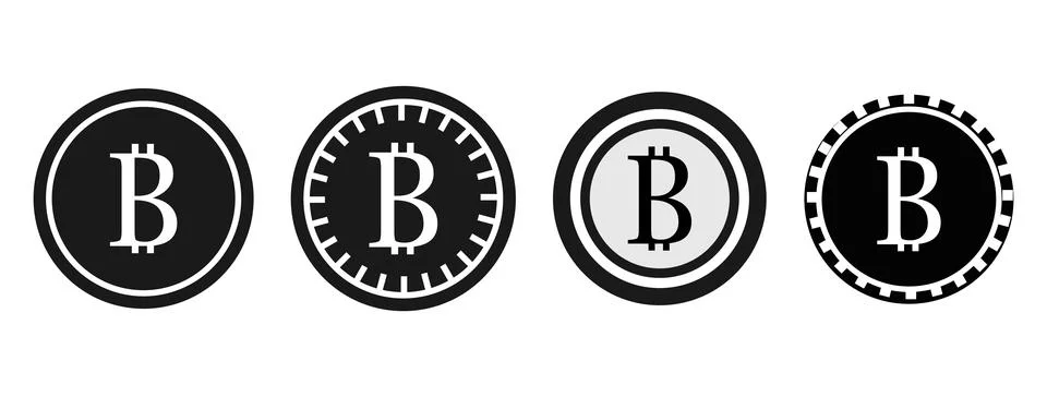 Different bitcoin vector icon set. Digital currency. Bitcoin money crypto Stock Illustration