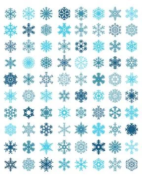 Different blue snowflakes Stock Illustration