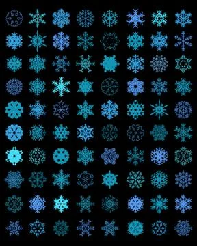 Different blue snowflakes Stock Illustration