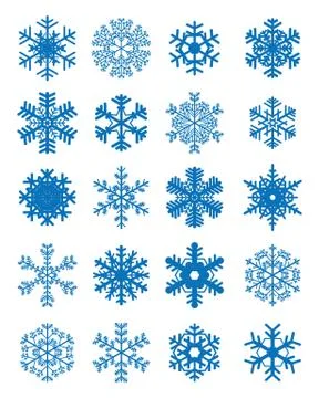 Different blue snowflakes Stock Illustration