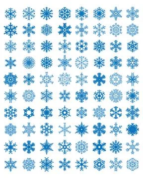 Different blue snowflakes Stock Illustration