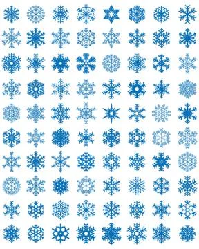 Different blue snowflakes Stock Illustration