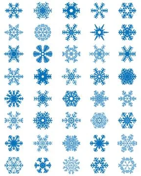Different blue snowflakes Stock Illustration