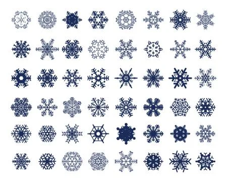 Different blue snowflakes Stock Illustration