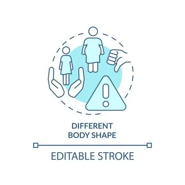 Different body shape turquoise concept icon イラスト素材