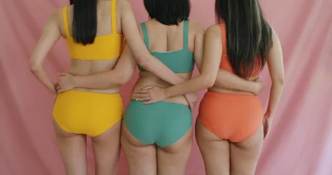 Different body type of diverse group of asia woman self love concept. 動画素材 201904065