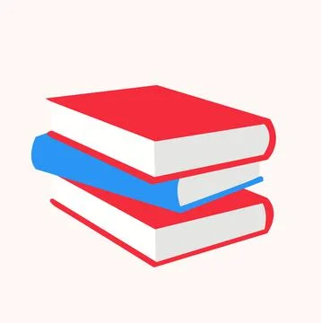 Different book piles, isolated on white background Stock Illustration