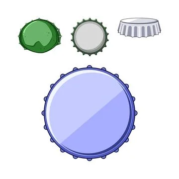 Different bottle caps graphic element Stock Illustration