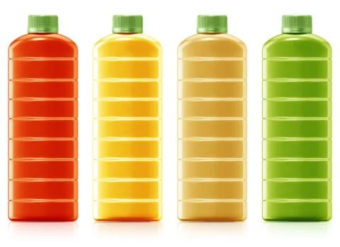 Different bottles of juice Stock Photos