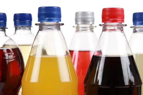 Different bottles with soda Stock Photos