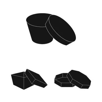 Different boxes black icons in set collection for design.Packing box vector Stock Illustration