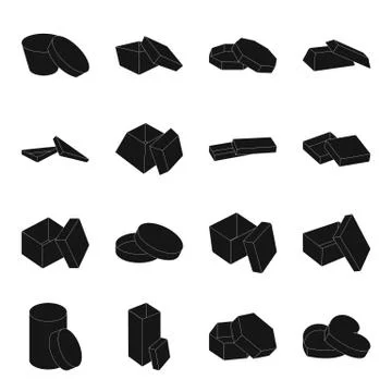 Different boxes black icons in set collection for design.Packing box vector Stock Illustration