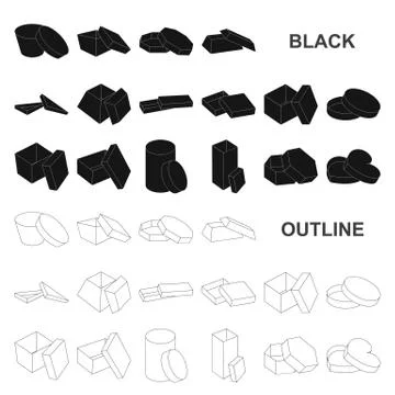 Different boxes black icons in set collection for design.Packing box vector Stock Illustration