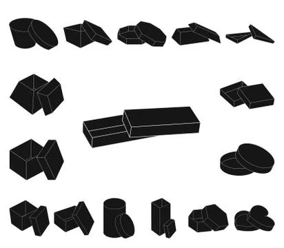 Different boxes black icons in set collection for design.Packing box vector Stock Illustration