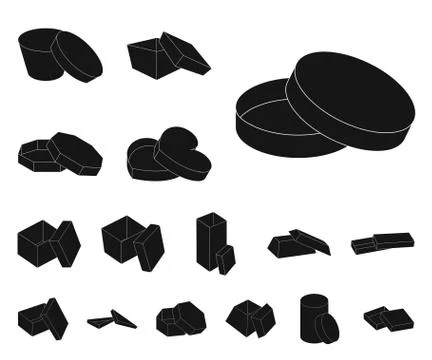 Different boxes black icons in set collection for design.Packing box vector Stock Illustration