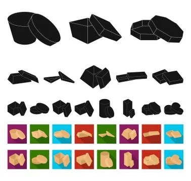 Different boxes black,flat icons in set collection for design.Packing box vector Stock Illustration