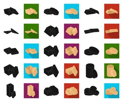Different boxes black,flat icons in set collection for design.Packing box vector Stock Illustration